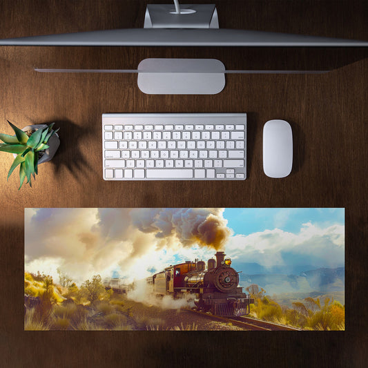 Vintage Train Large Desk Pad