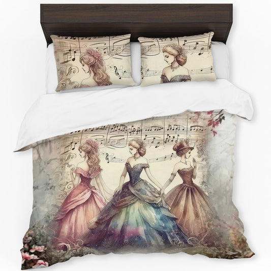 Vintage Victorian Ladies Duvet Cover Set