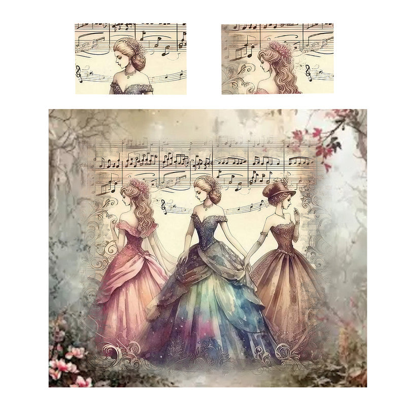 Vintage Victorian Ladies Duvet Cover Set