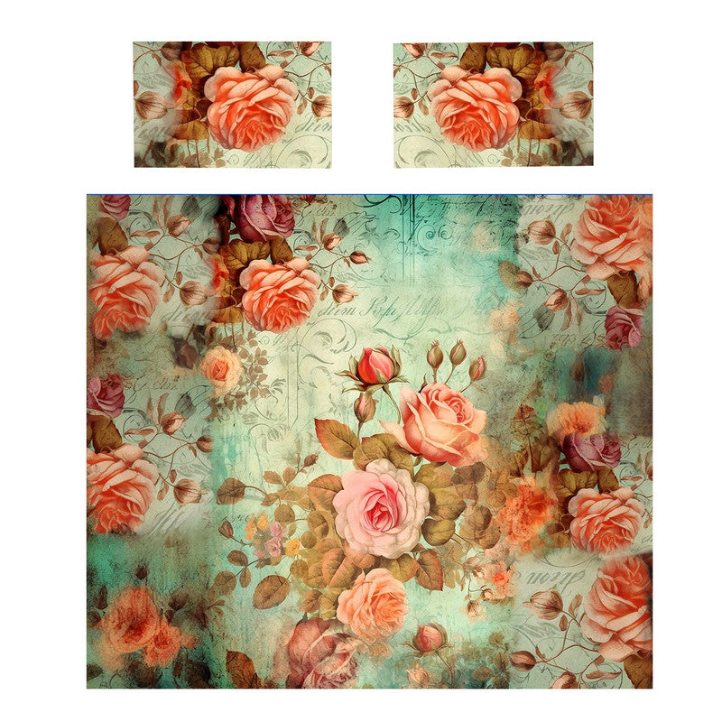 Vintage Wildflower Whimsy Duvet Cover Set