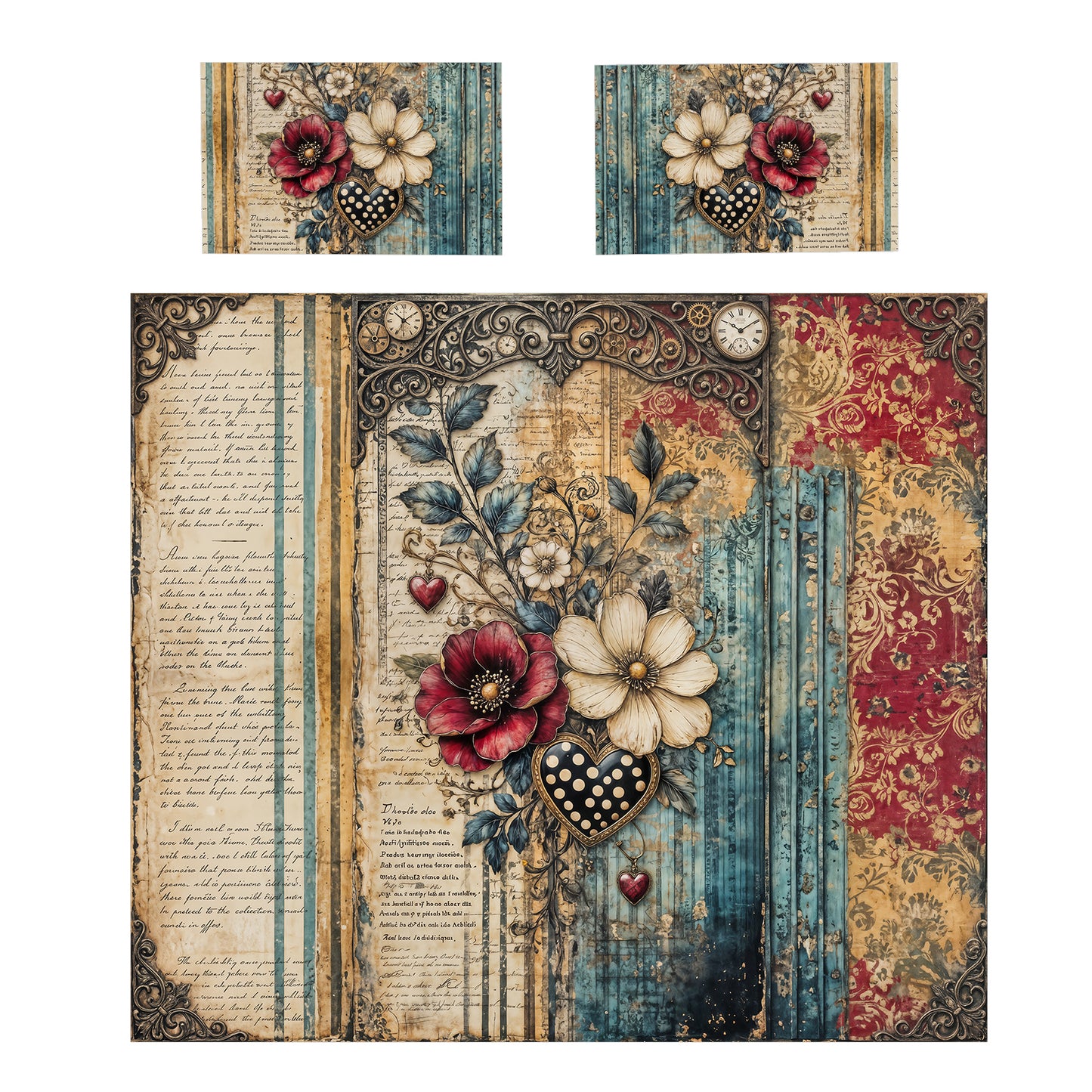 Vintage Botanical Journal Duvet Cover Set