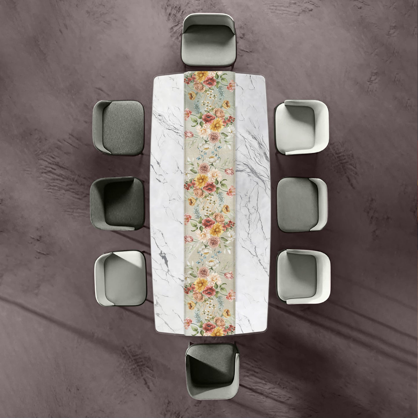 Vintage Floral Bloom Table Runner by Mark van Vuuren