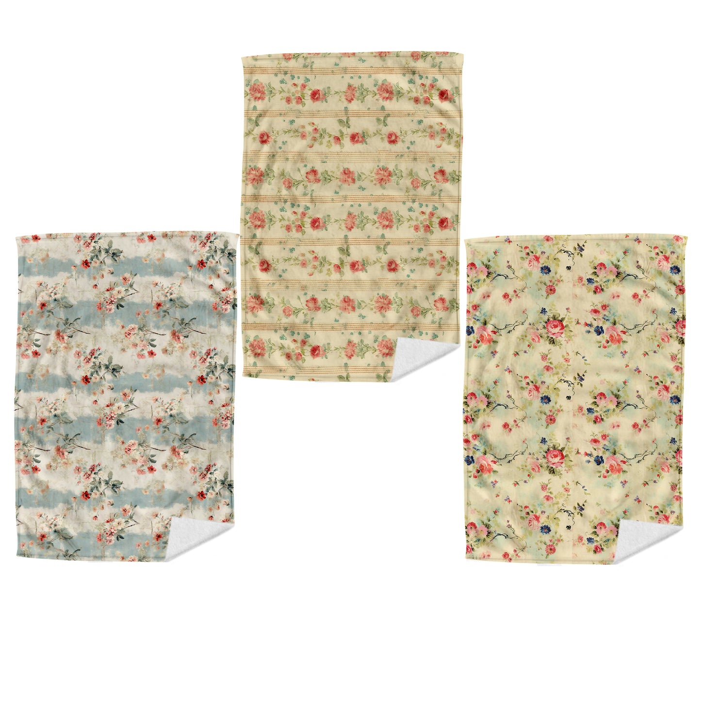 Vintage Floral Dish Cloth (Set of 3)