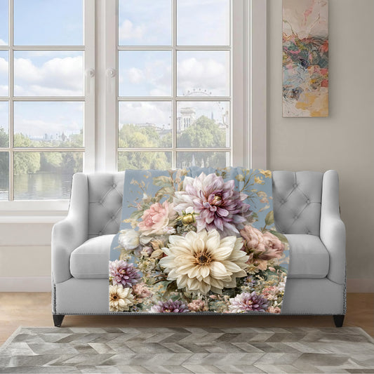 Vintage Flower Arrangement Light Weight Fleece Blanket by Mark van Vuuren