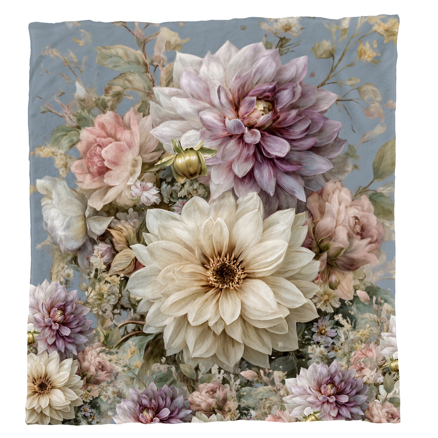 Vintage Flower Arrangement Light Weight Fleece Blanket by Mark van Vuuren