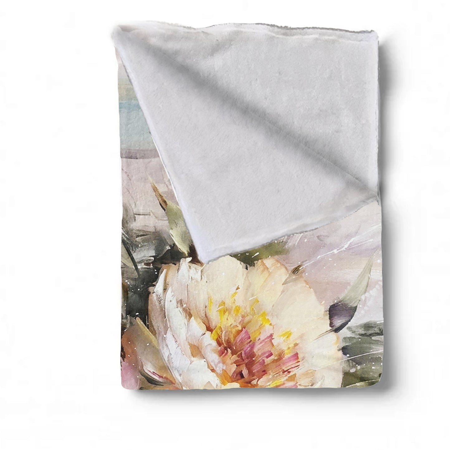 Vintage Peonies and Patina Light Weight Fleece