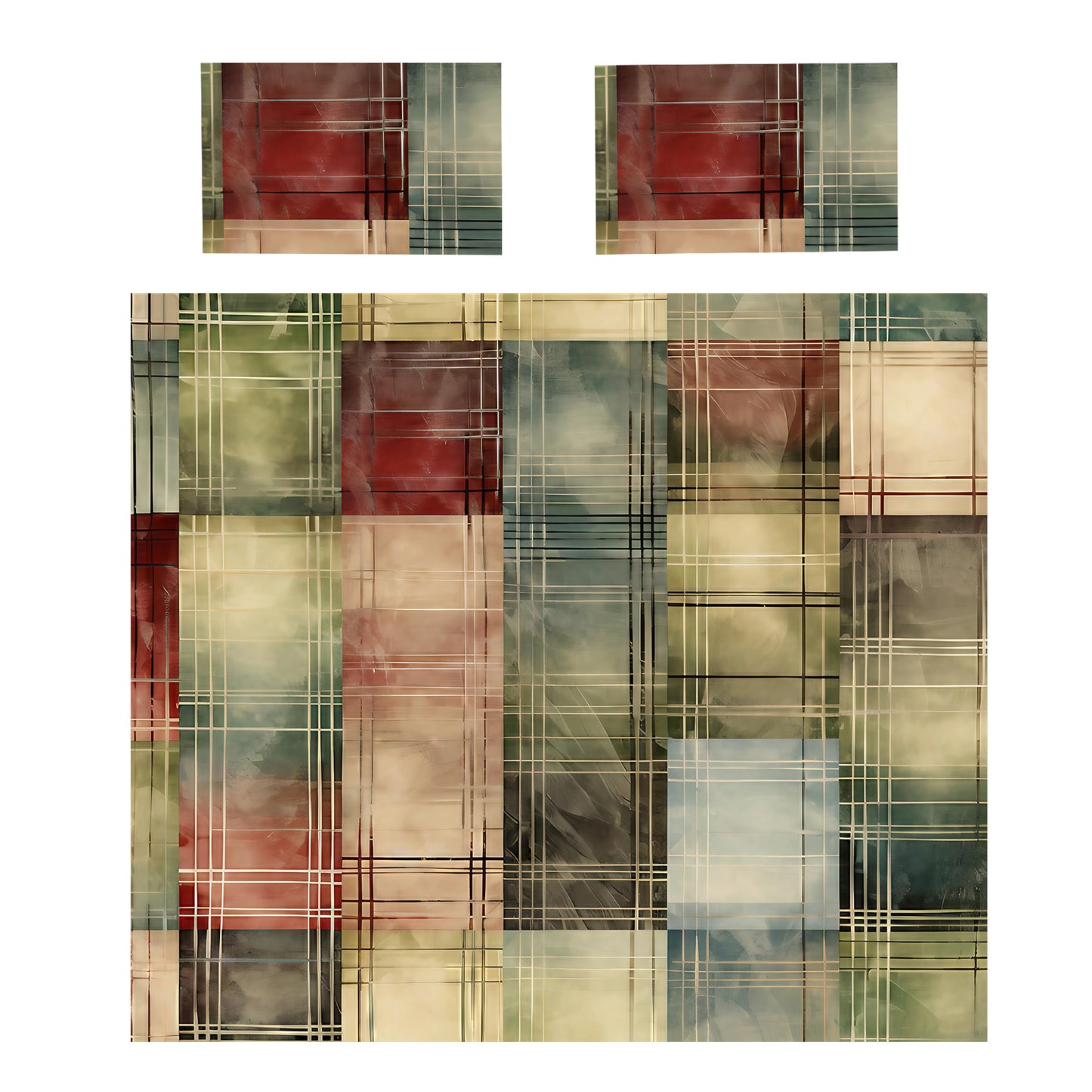 Vintage Plaid Duvet Cover Set