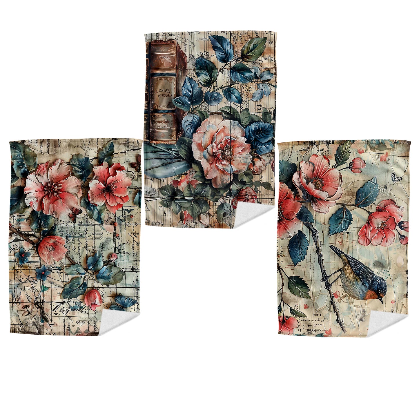 Vintage Rose Dish Cloth (Set of 3)