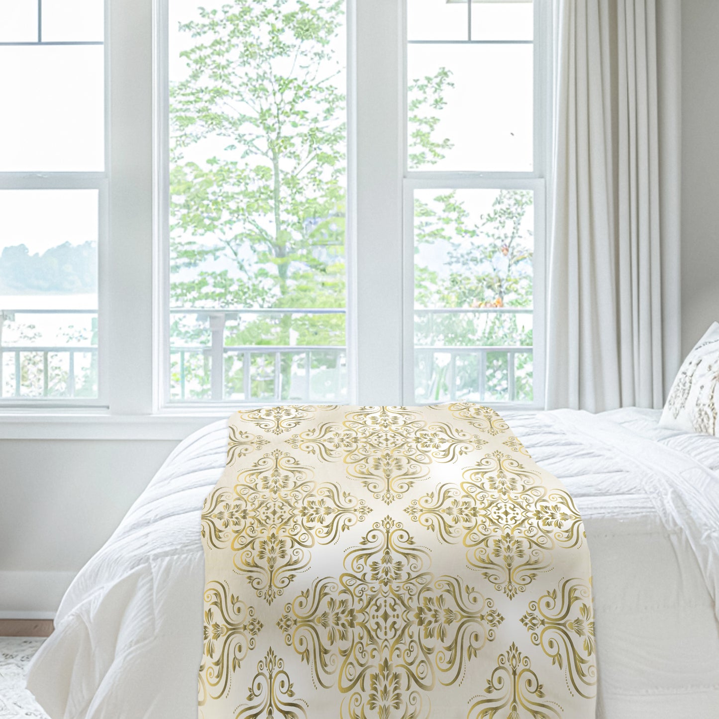 Vintage Gold Light Bed Throw