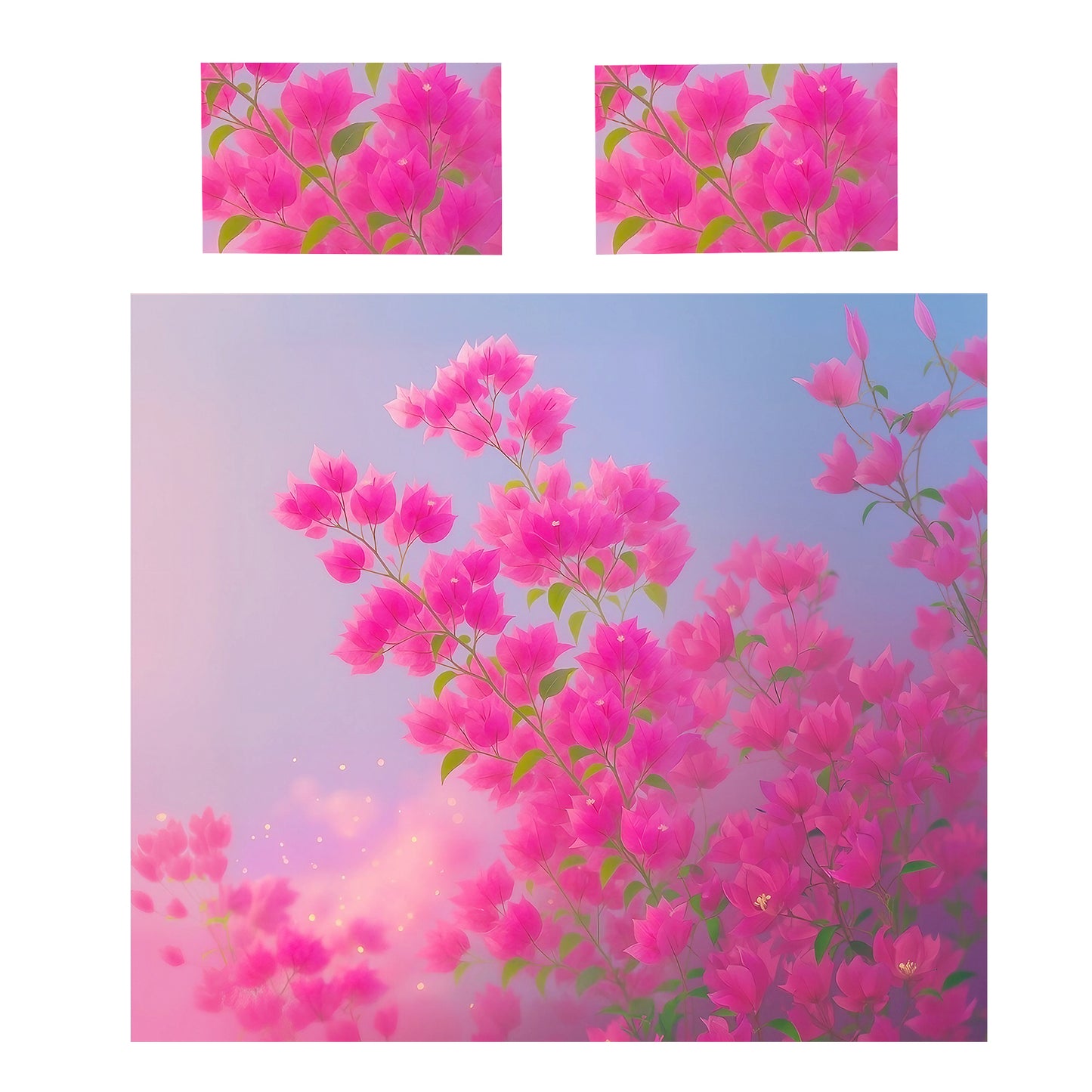 Vivid Pink Flower Fantasia Duvet Cover Set