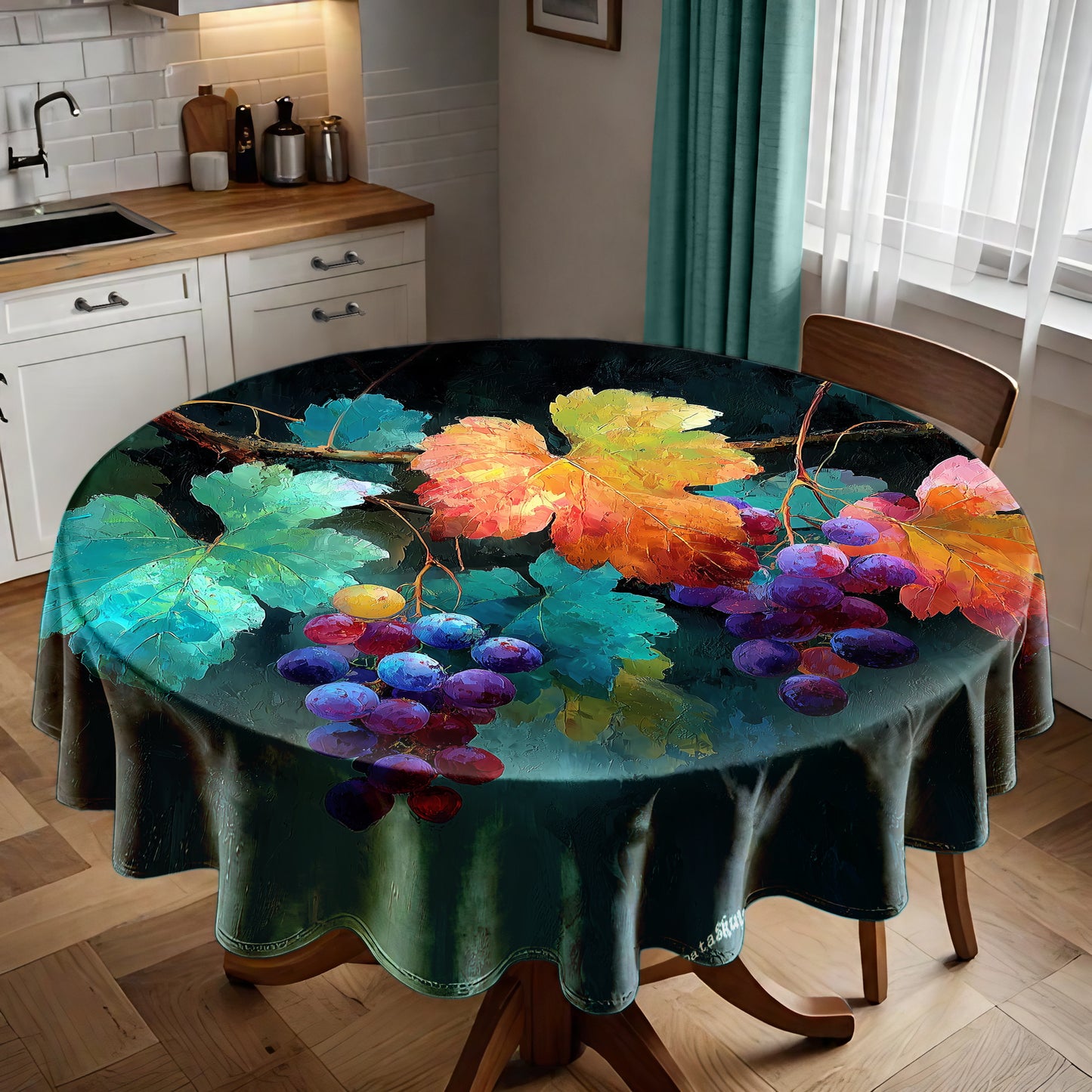 Vivid Vine Round Tablecloth by Wikus Schalkwyk