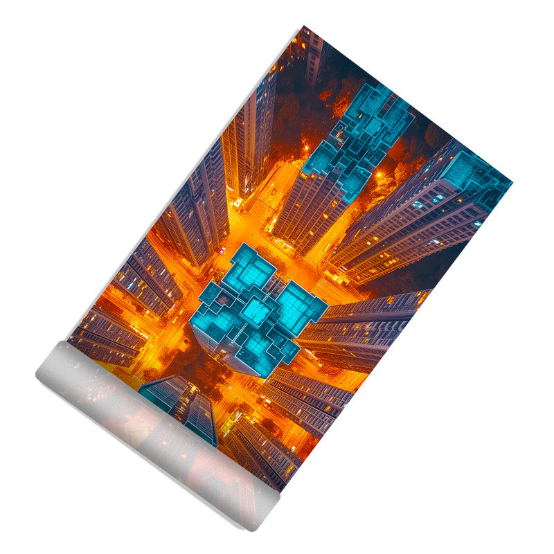 Warping Sky Scrapers Door Decoupage