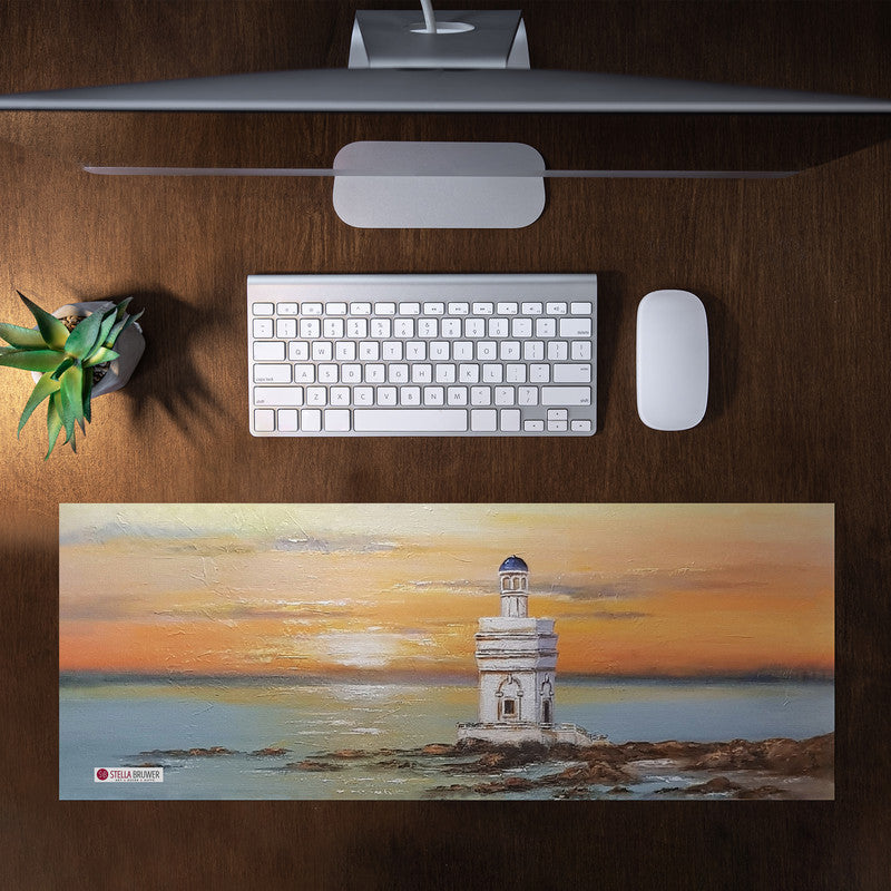 Watch Tower Sunset Desk Pad by Stella Bruwer