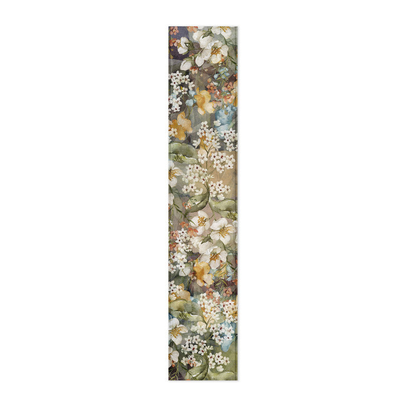 Water Painted Flowers Square Patterns Table Runner by Mark van Vuuren