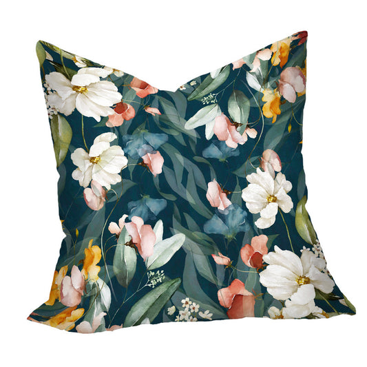 Water Painted Aqua Flower Pattern Luxury Scatter by Mark van Vuuren