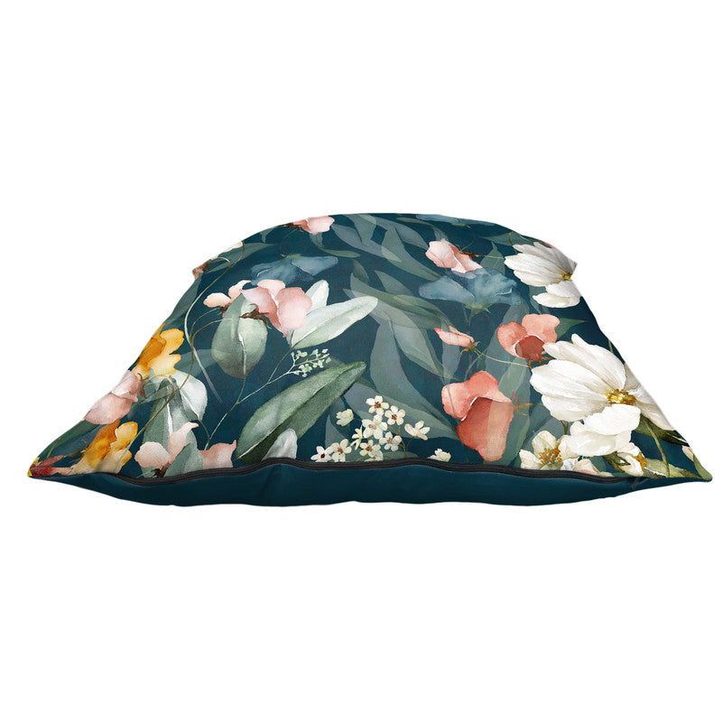 Water Painted Aqua Flower Pattern Luxury Scatter by Mark van Vuuren