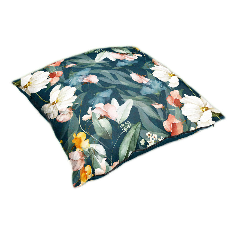 Water Painted Aqua Flower Pattern Luxury Scatter by Mark van Vuuren