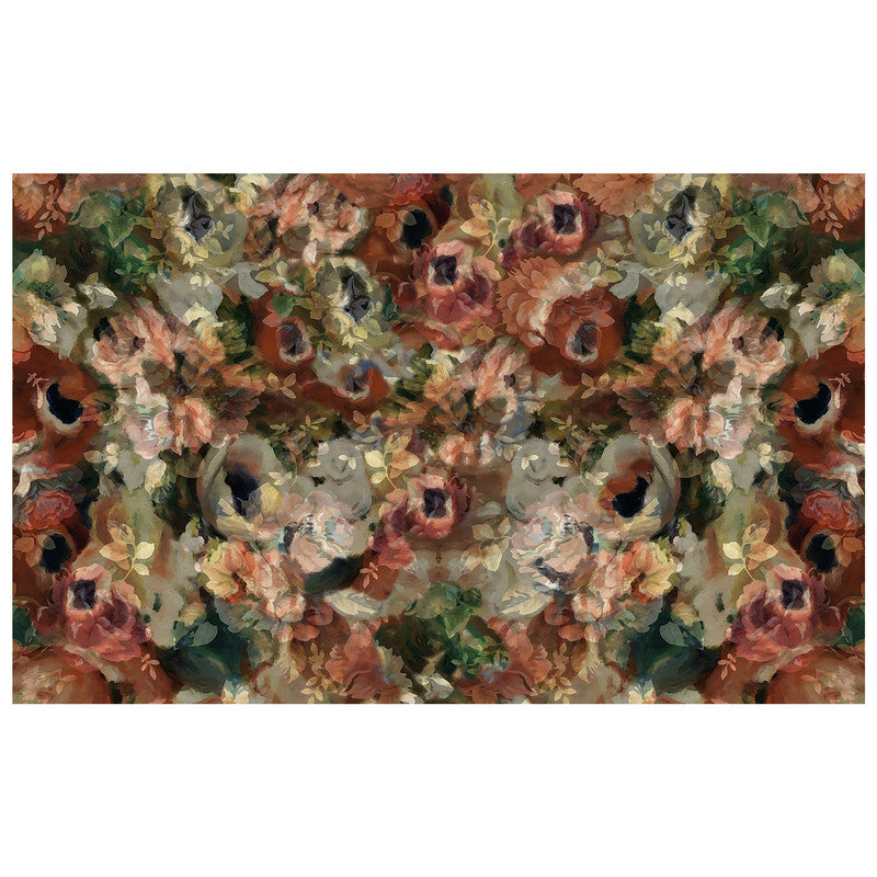 Water Painted Earth Tone Flower Mix Rectangle Tablecloth by Mark van Vuuren