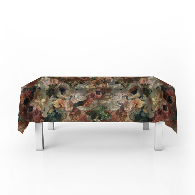 Water Painted Earth Tone Flower Mix Rectangle Tablecloth by Mark van Vuuren