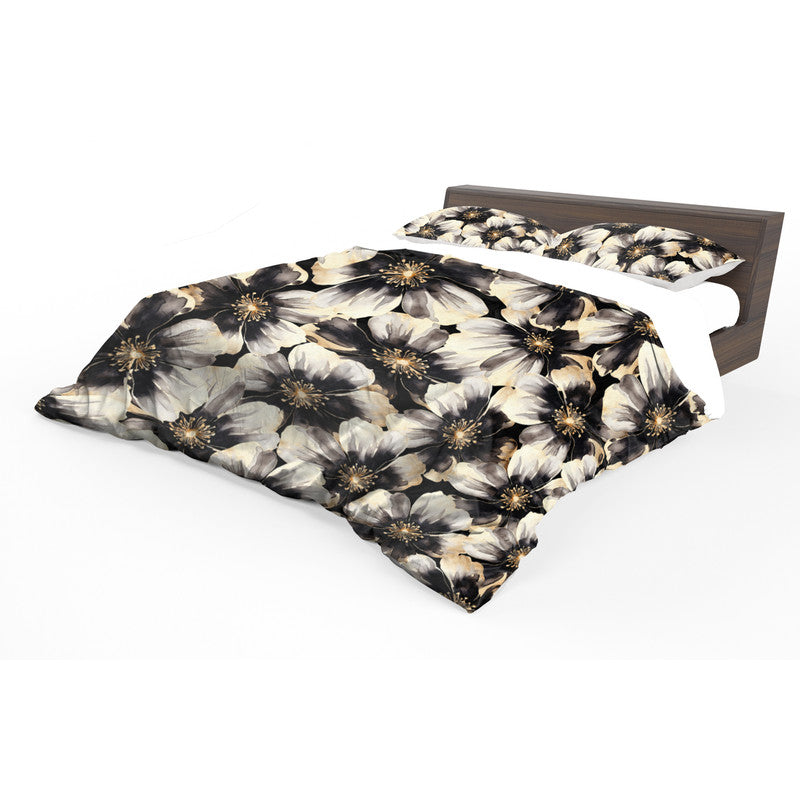 Water Painted Gold Trimmed Flower Duvet Cover Set By Mark Van Vuuren