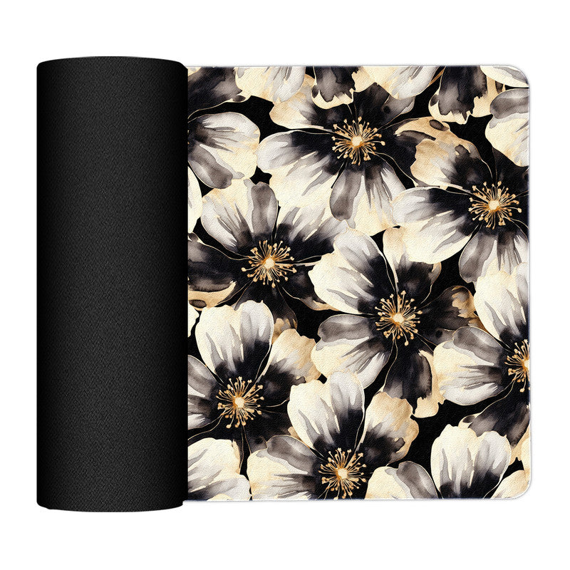 Water Painted Gold Trimmed Flower Placemats By Mark Van Vuuren