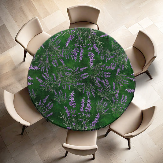 Water Painted Lavender By Mark Van Vuuren Round Tablecloth