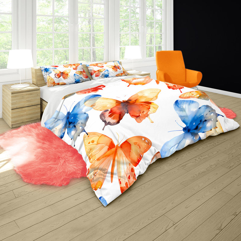 Watercolor Butterflies Duvet Cover Set by Wikus Schalkwyk