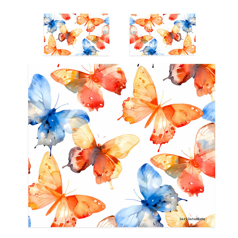 Watercolor Butterflies Duvet Cover Set by Wikus Schalkwyk