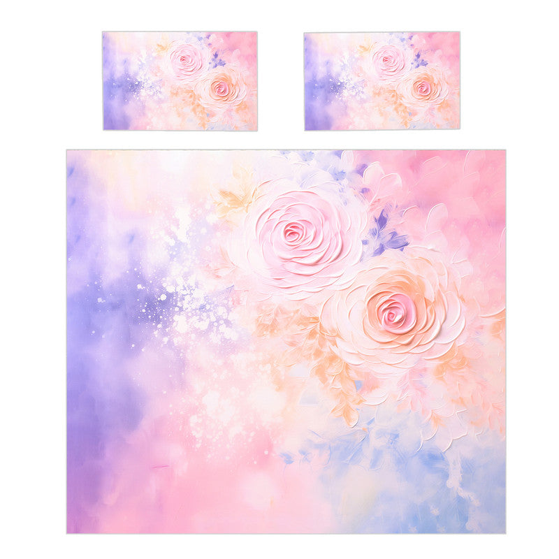 Watercolour Cloudy Rose Duvet Cover Set