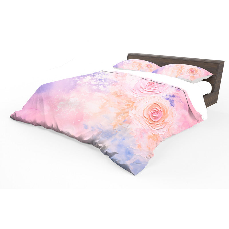 Watercolour Cloudy Rose Duvet Cover Set