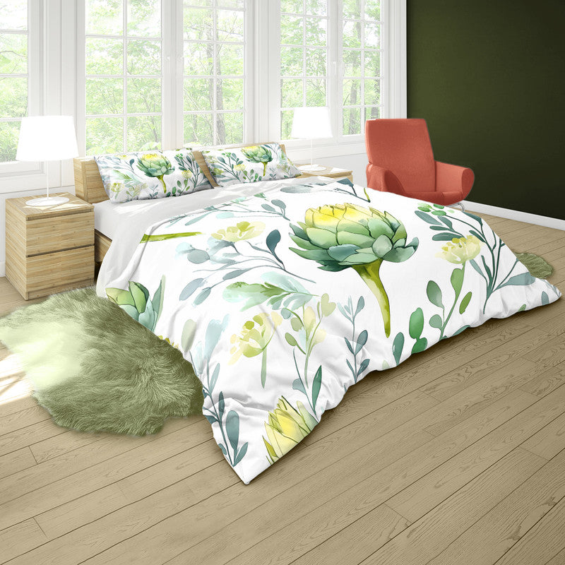 Watercolour Floral Artichokes Duvet Cover Set by Wikus Schalkwyk