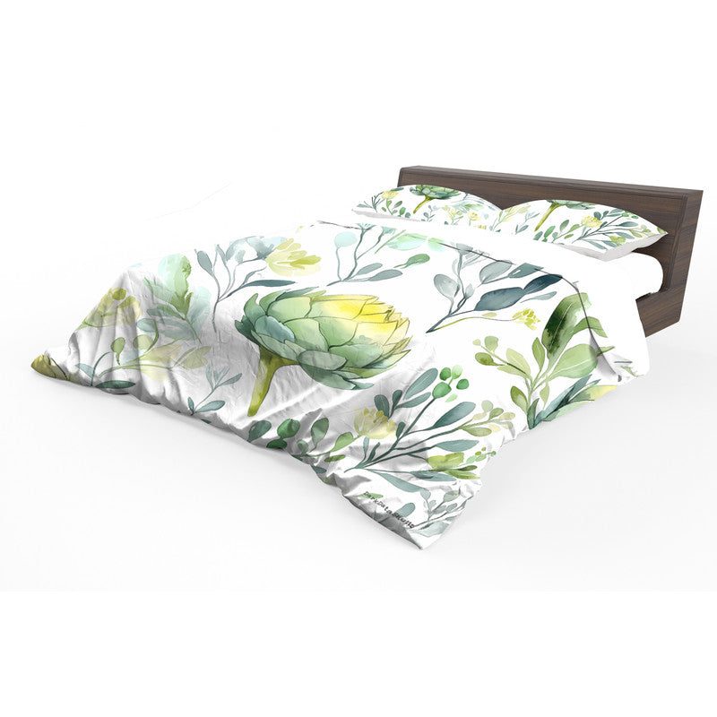 Watercolour Floral Artichokes Duvet Cover Set by Wikus Schalkwyk