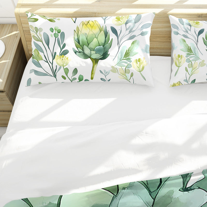 Watercolour Floral Artichokes Duvet Cover Set by Wikus Schalkwyk