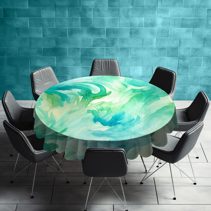 Watercolour Lime Round Tablecloth