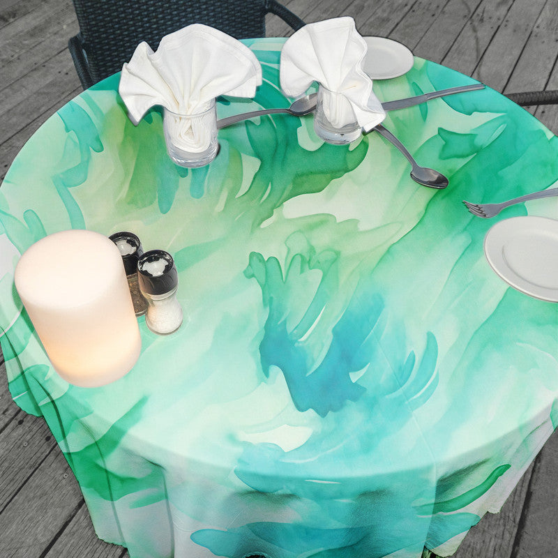 Watercolour Lime Round Tablecloth