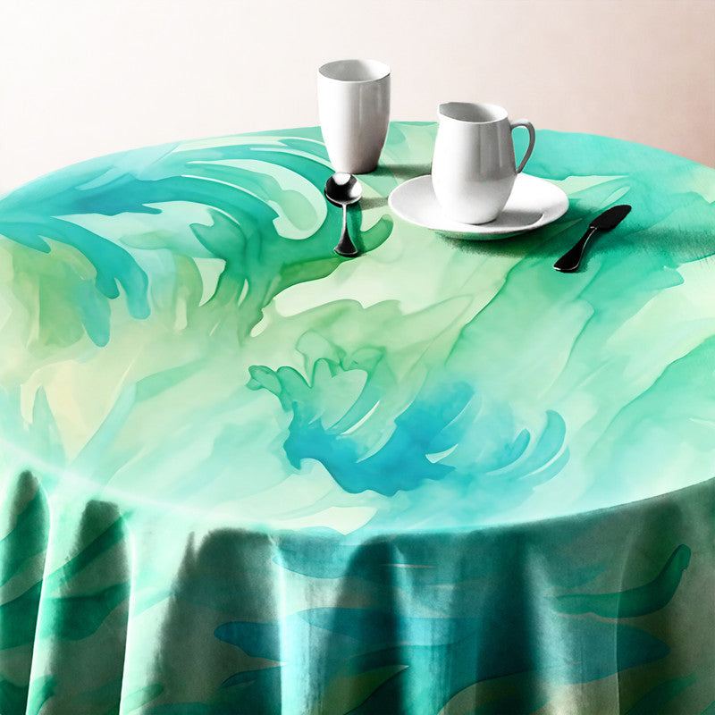 Watercolour Lime Round Tablecloth