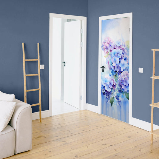Waterpainted Purple Floral Door Decoupage