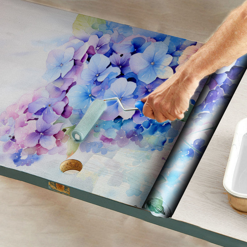 Waterpainted Purple Floral Door Decoupage
