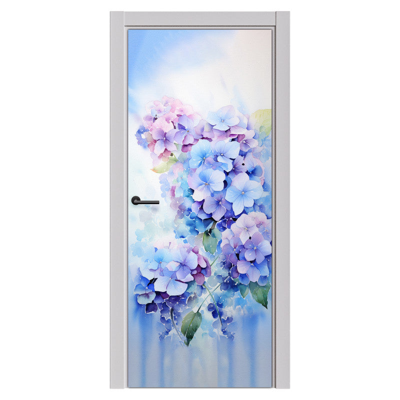 Waterpainted Purple Floral Door Decoupage