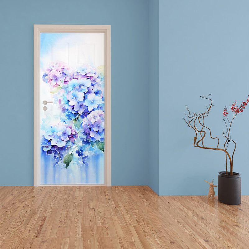 Waterpainted Purple Floral Door Decoupage