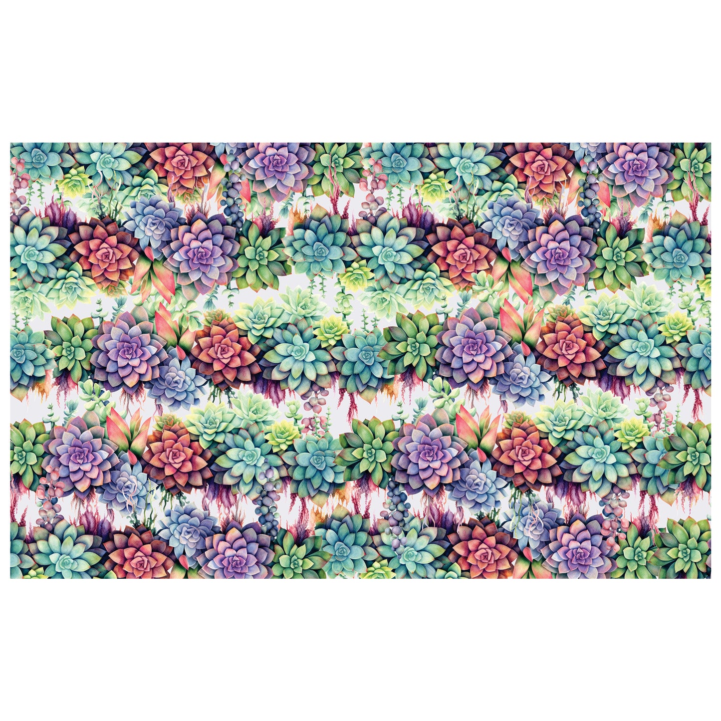 Waterpainted Succulent Rectangle Tablecloth