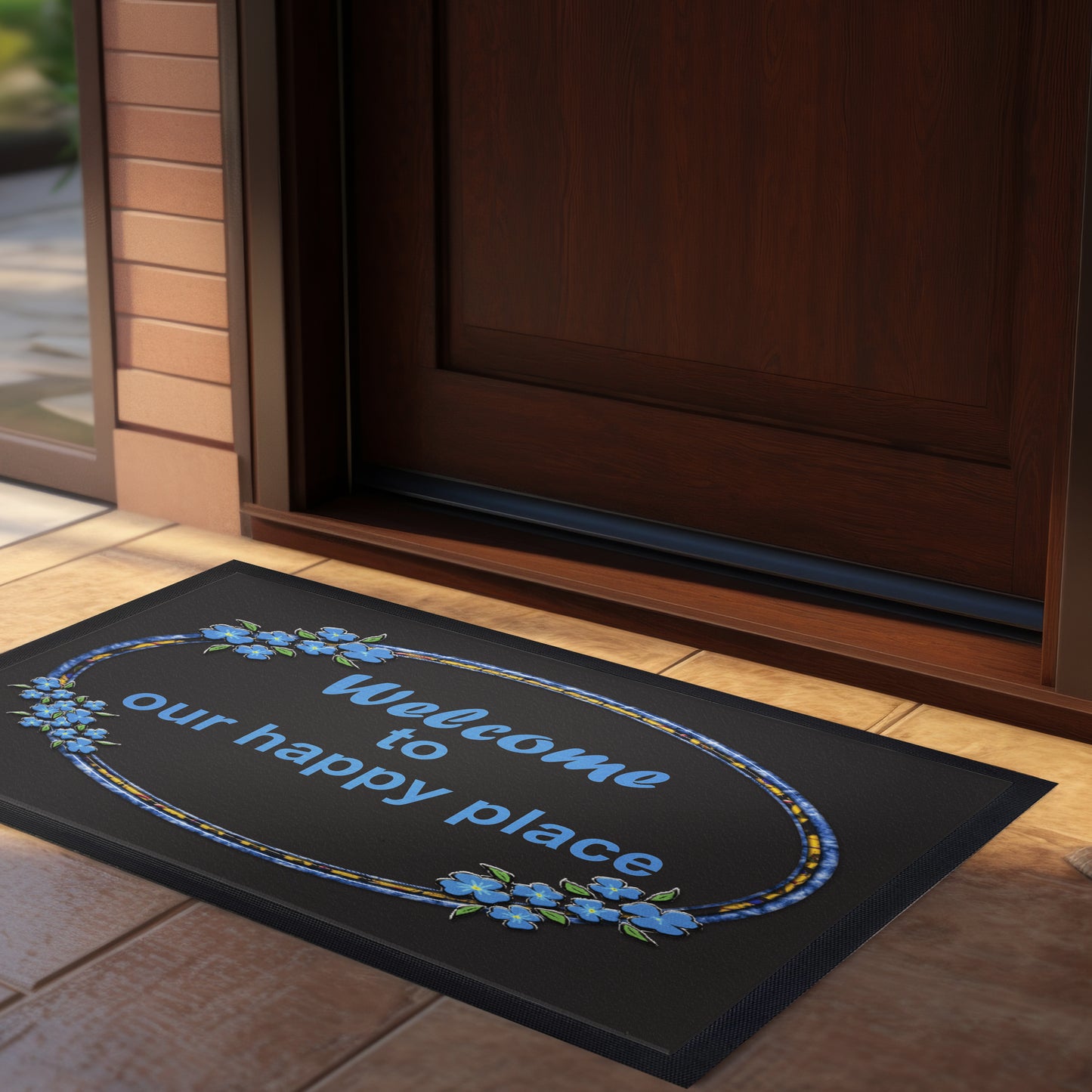 Welcome To Our Happy Place Door Mat