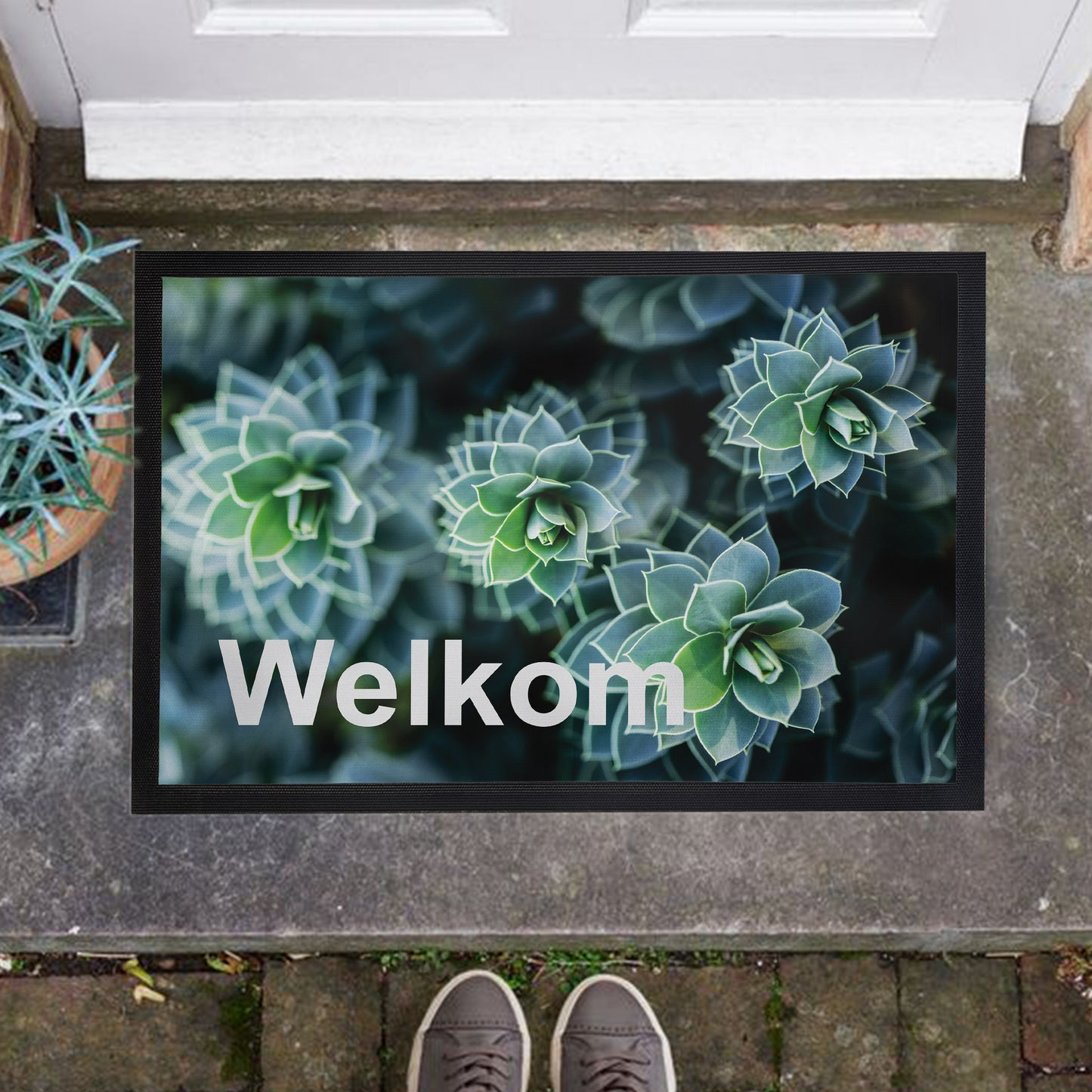 Welkom Succulents Door Mat
