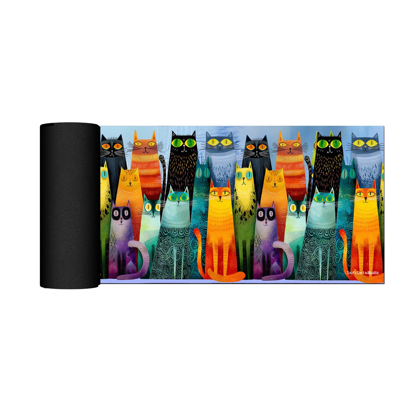 Whimsical Feline Spectrum Desk Pad by Wikus Schalkwyk