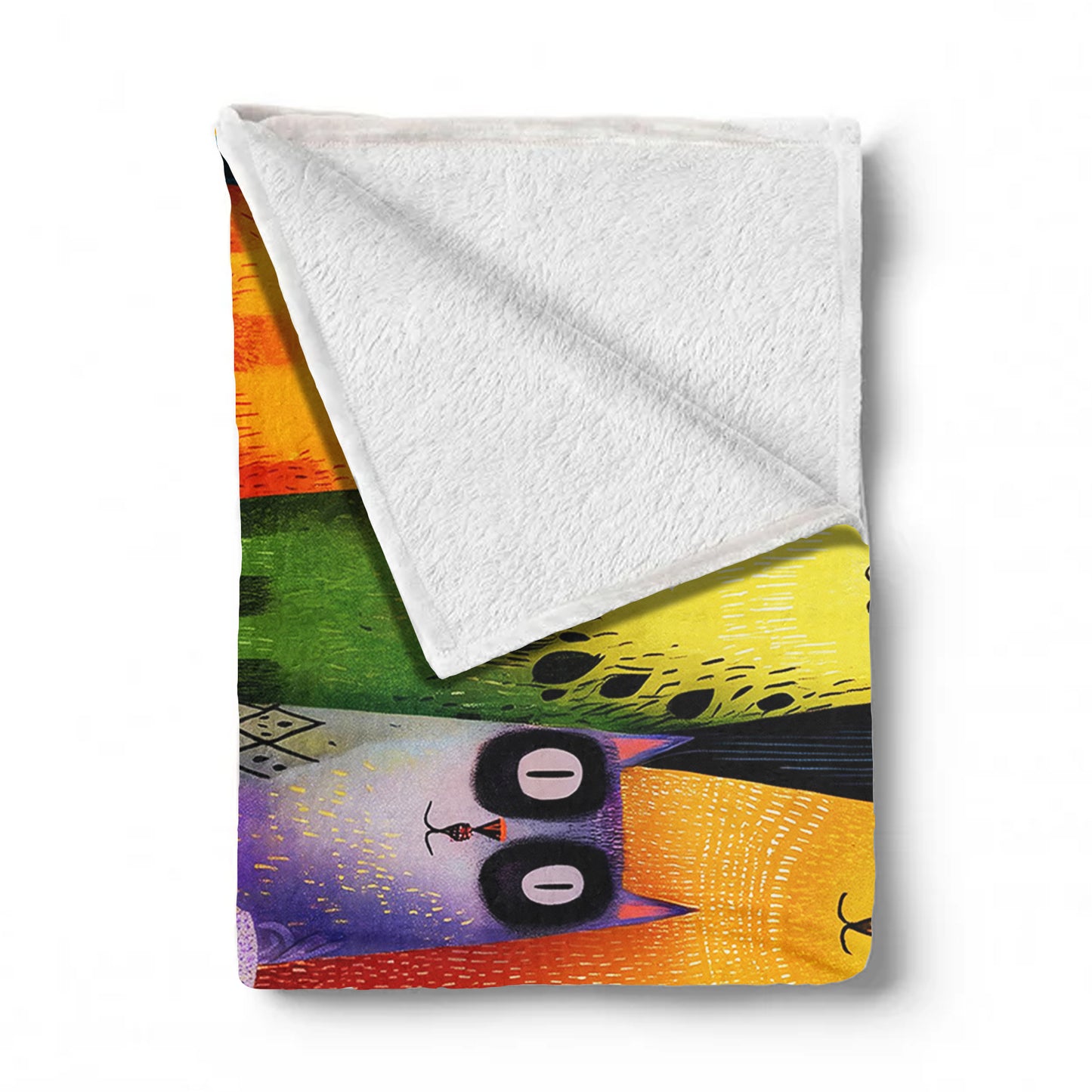 Whimsical Feline Spectrum Light Weight Fleece Blanket by Wikus Schalkwyk