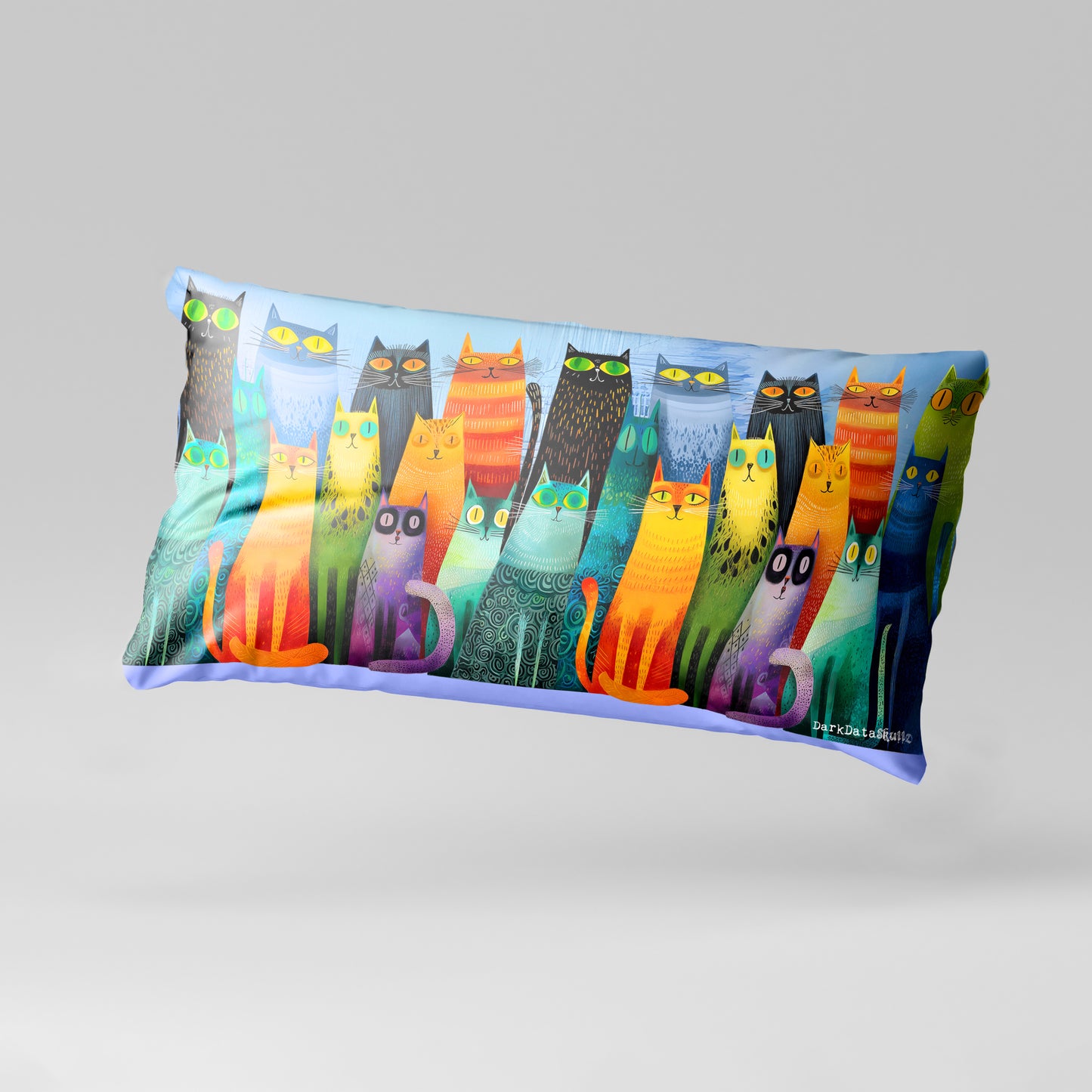 Whimsical Feline Spectrum Oblong Luxury Scatter by Wikus Schalkwyk