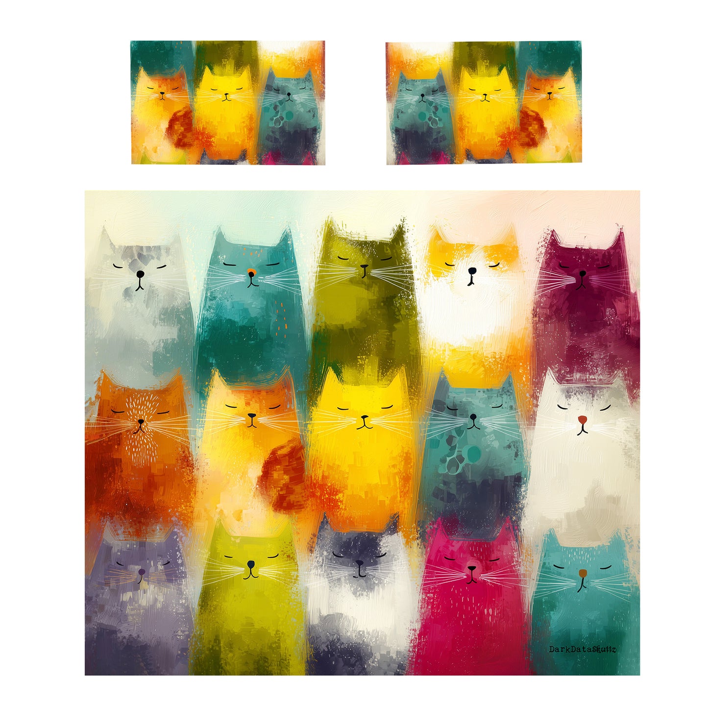 Whimsical Purrade Duvet Cover Set by Wikus Schalkwyk