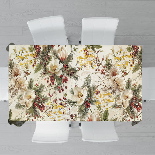 Whispering Christmas Flowers Rectangle Tablecloth