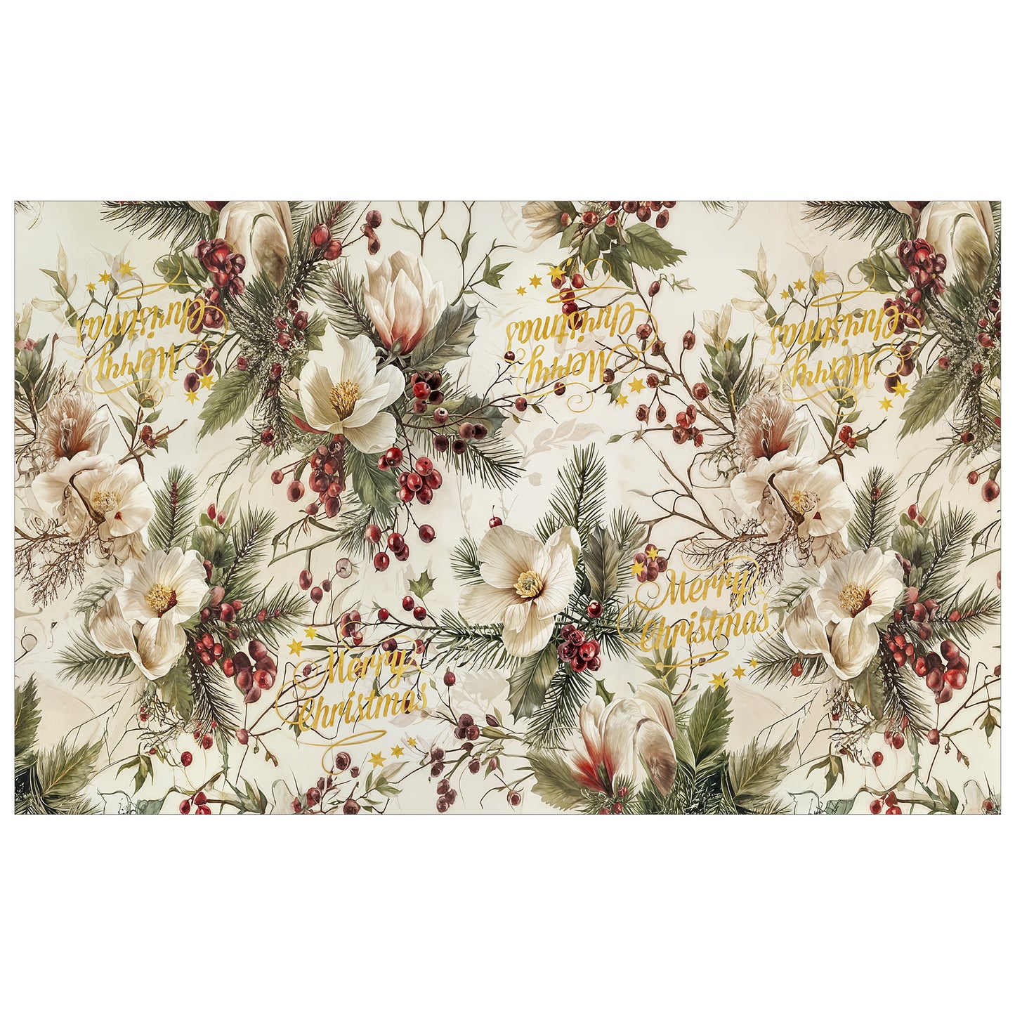 Whispering Christmas Flowers Rectangle Tablecloth