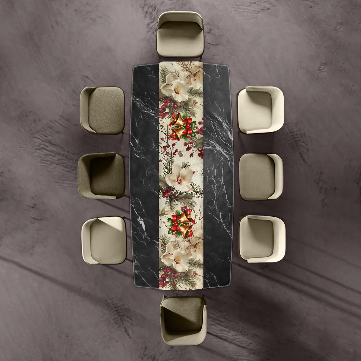 Whispering Christmas Flowers Table Runner